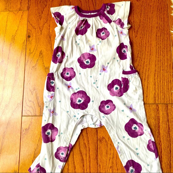 Tea | Purple flower romper. - Picture 1 of 3
